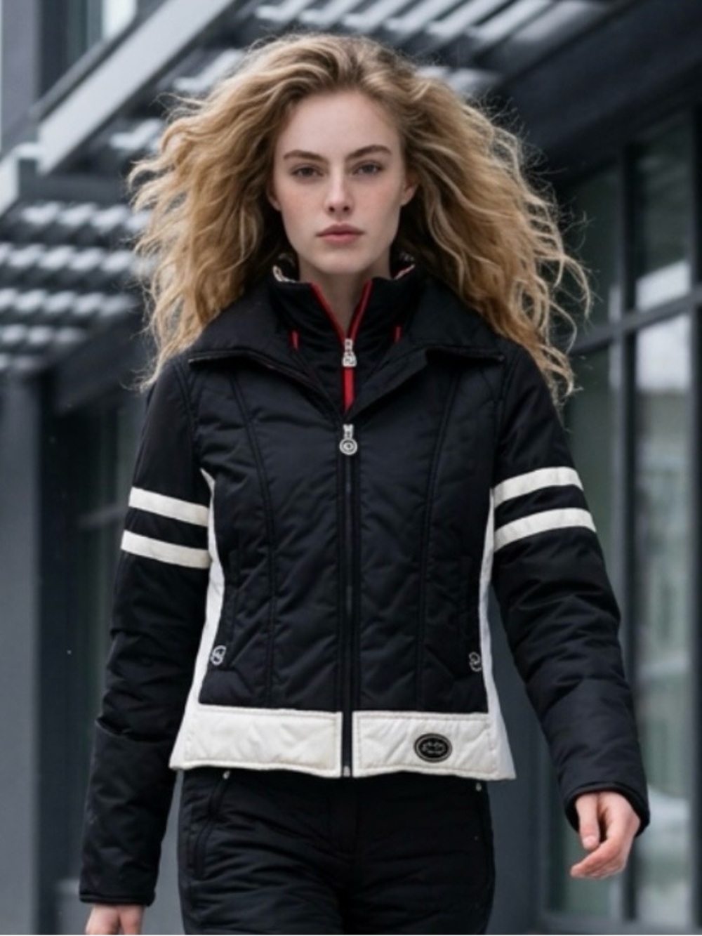 Y2K Moto Racer Jacket with White Contrast Panels
